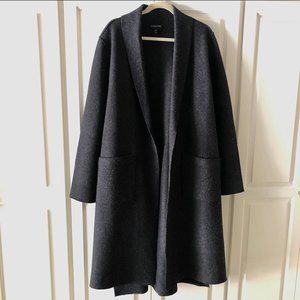 Eileen Fisher boiled wool duster coat in Charcoal